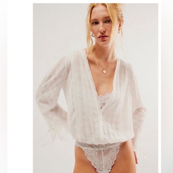 Free People Other - NWT intimately free people everything is rosy bodysuit ivory size small
